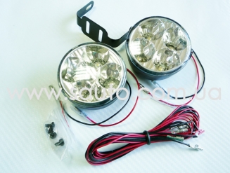 Круглые дневные ходовые огни ДХО-006, 4LED, мощность 7w