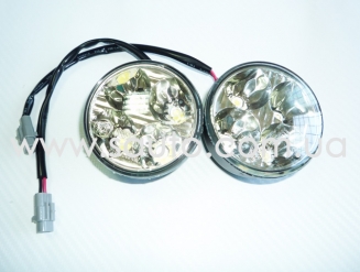 Круглые дневные ходовые огни ДХО-0012, 4LED, мощность 12W
